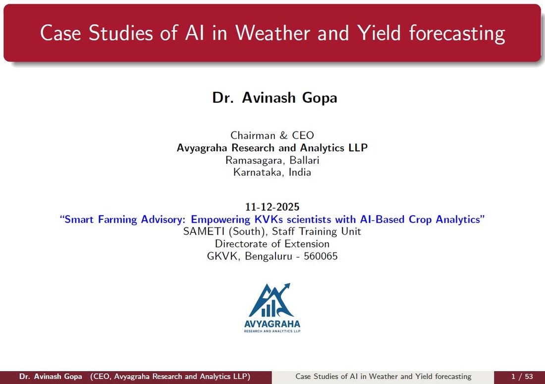 Smart Farming Advisory for KVK Scientists - photo 2