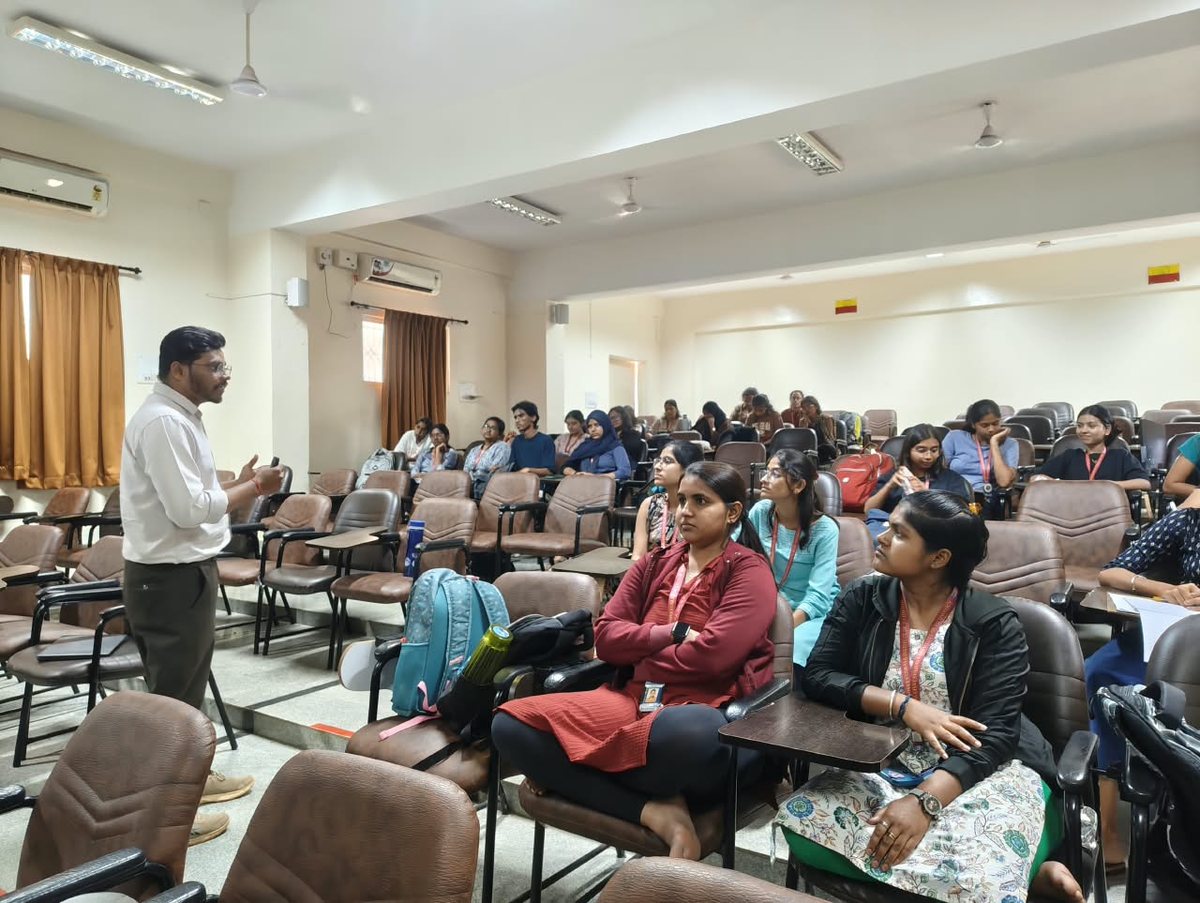 Students attending the ML-based bioremediation enzyme prediction talk at SMVIT, Bengaluru