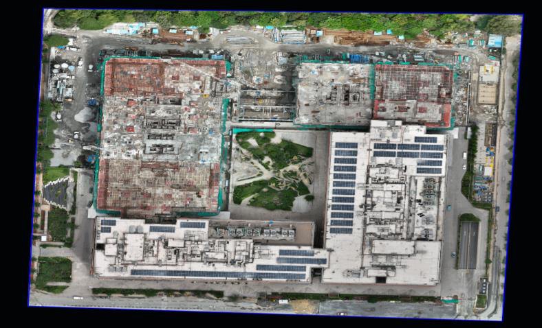 Sample drone survey output: georeferenced orthomosaic of a surveyed site